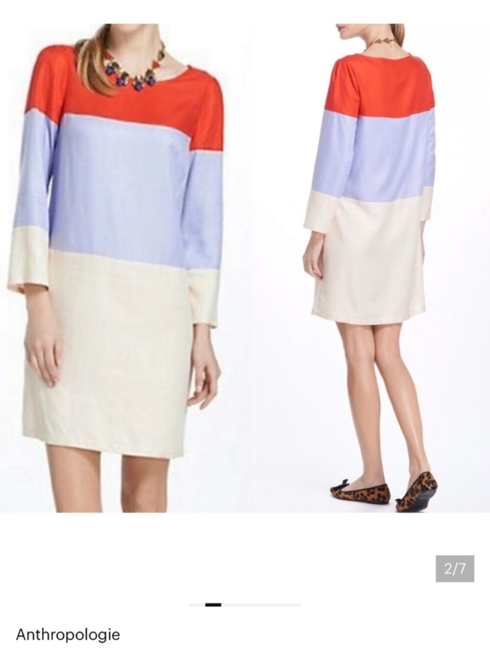 Maeve Anthropologie Colorblock Shift Dress